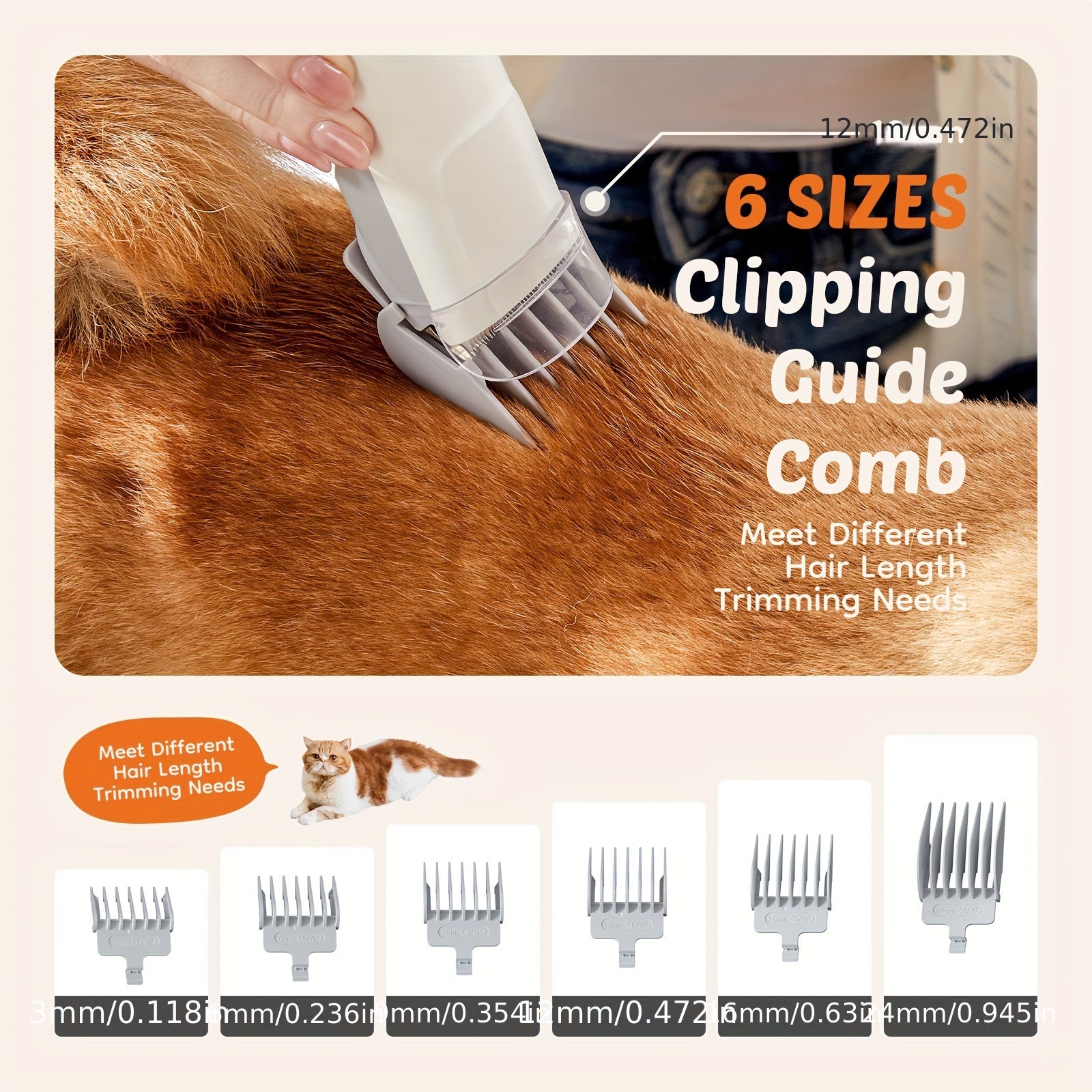 5-in-1 Pet Grooming Kit - Strong Suction Power, 99% Pet Hair Removal, Nozzle Head, Roller Brush Tools, Professional and Multifunctional Trimming Set for Dogs and Cats